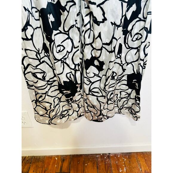 RONNY KOBO Black White Floral Printed Beachy Front Zip Button Fly Trouser Size 6 - Picture 5 of 14